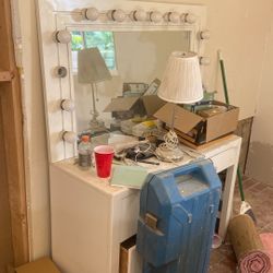 BedFrame  And Vanity Desk 