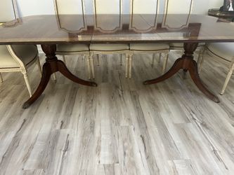 Handcut Wood Dining Set For 12
