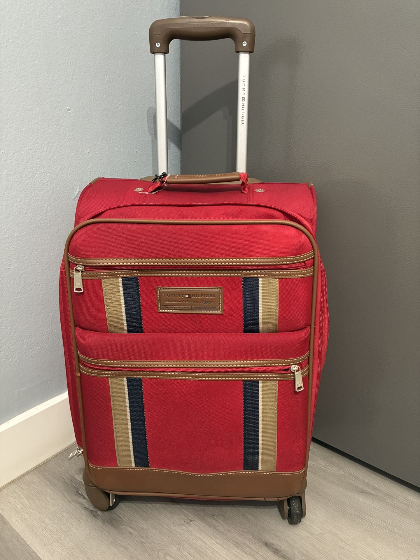 Tommy Hilfiger Red Spinner Suitcase – Carry On Size