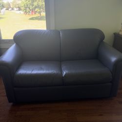 Leather Two Seater Sofa Couch-Gray