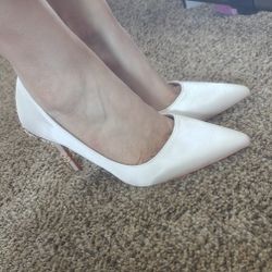 New White Wedding Shoes Size 8 1/2