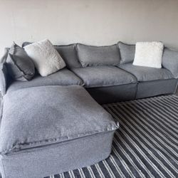 Gray Modular Cloud Couch Sofa Sala 