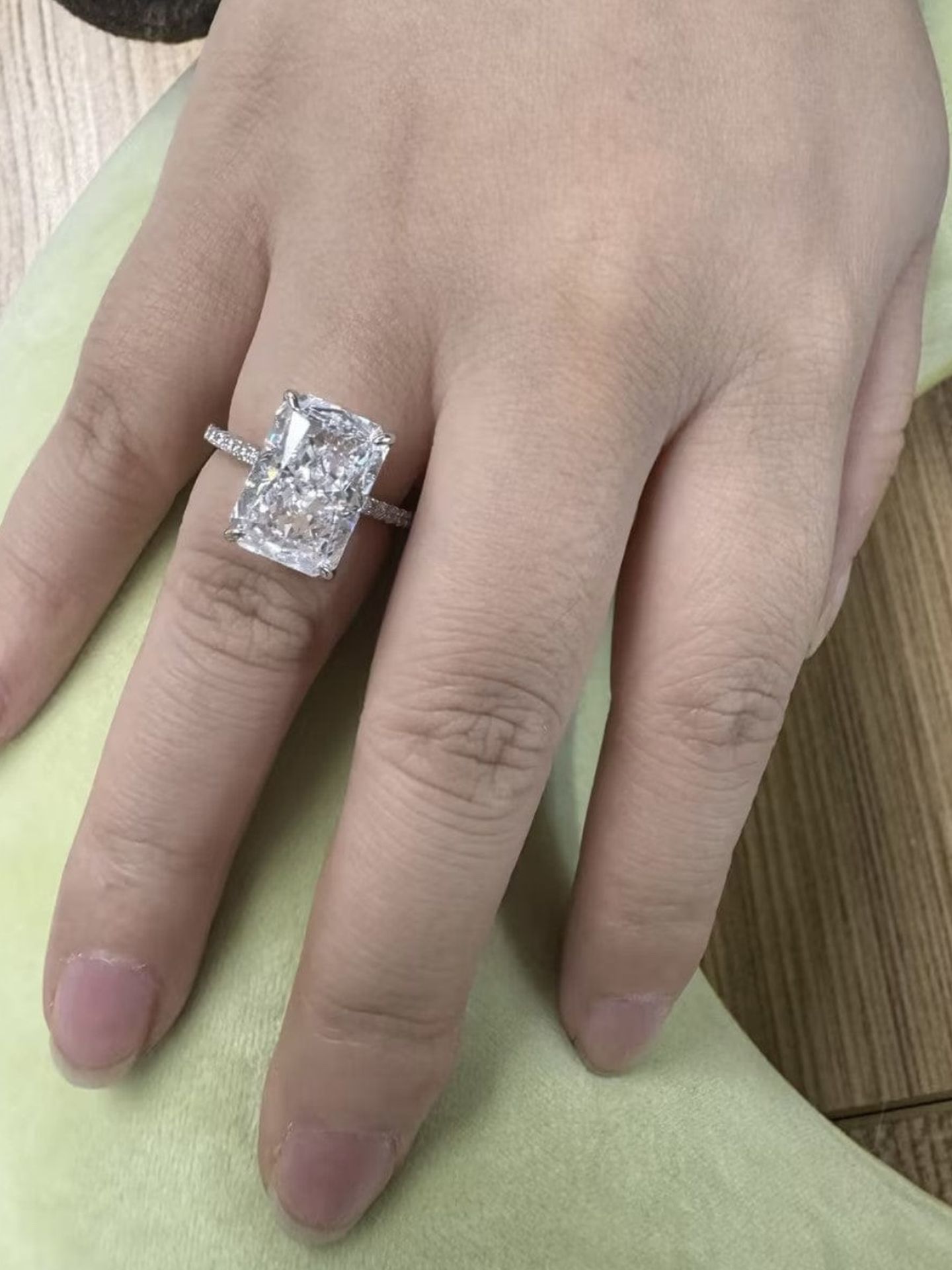 Lab Diamond Sterling Silver Engagement Ring Size 6-7 NWT