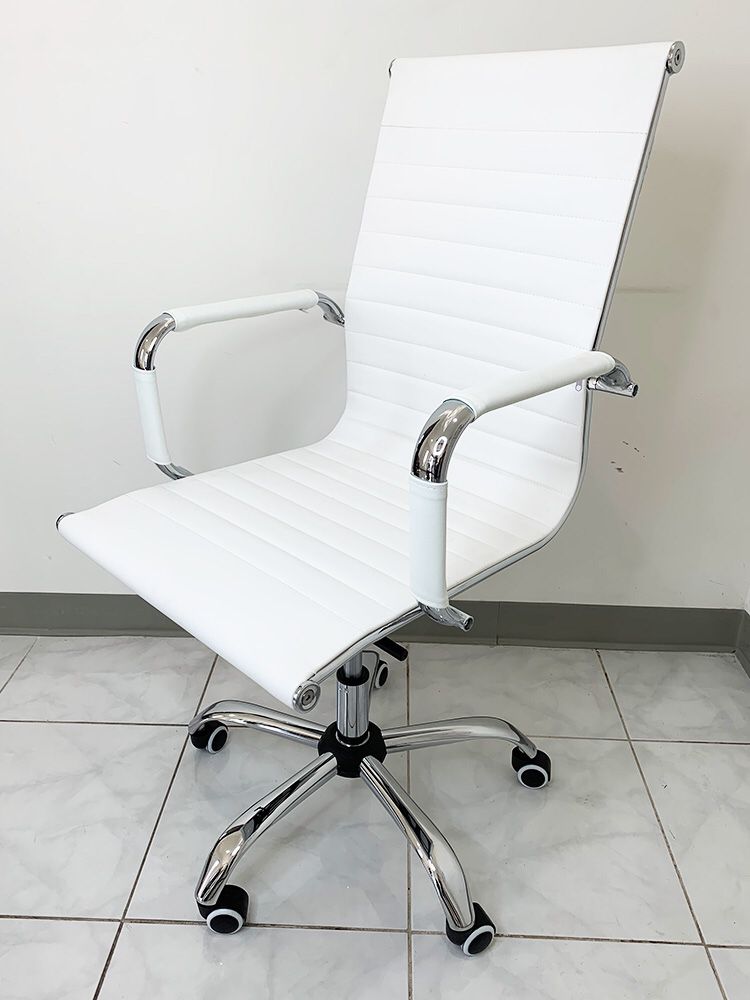 New $85 Modern Computer Office Chair Mid Back Recline Adjustable Seat PU Leather