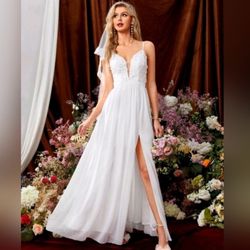 Chiffon wedding dress Size Xlarge 
