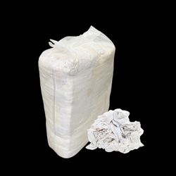 White 100% Cotton Cleaning Rags 50 lbs. Bag - Multipurpose Cleaning