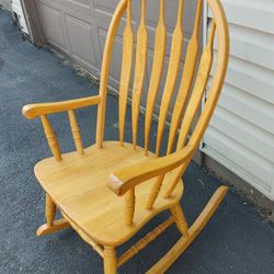 Solid Oak Rocking Chair Blonde