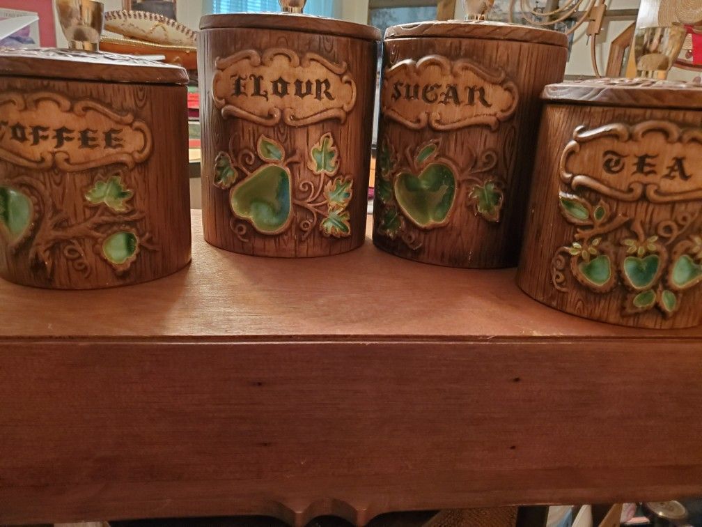 Canister set=4 pcs / Treasure Craft/ Vintage