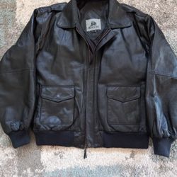 Genuine Leather Bomber Style Jacket