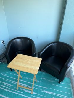 Set of 2 Black Faux Leather Accent Chairs