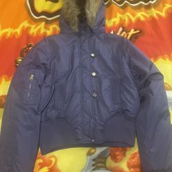 bomber jacket with fur hood