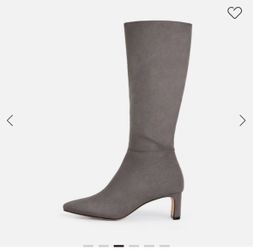 Gray Suede Dream pairs  Knee-High Heeled Boots