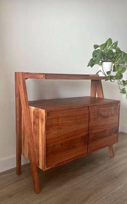 Wood storage cabinet