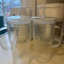 20 oz Glass Cups with Lids