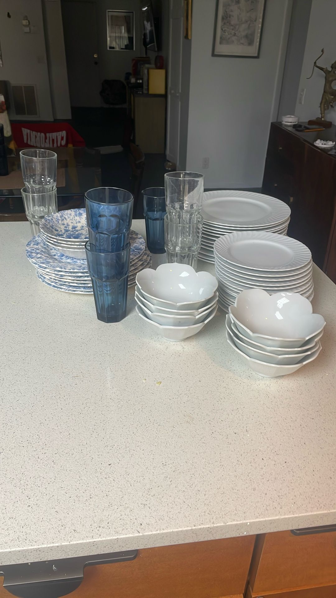 Dishes And Glasses Mixed