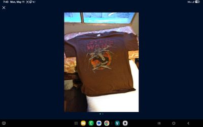 Star Wars X-Wing Fighter L largeBrown T-Shirt VTG 2003 Dye Sublimation Print Shirt
