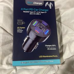 4 Port PD Car Charger 
