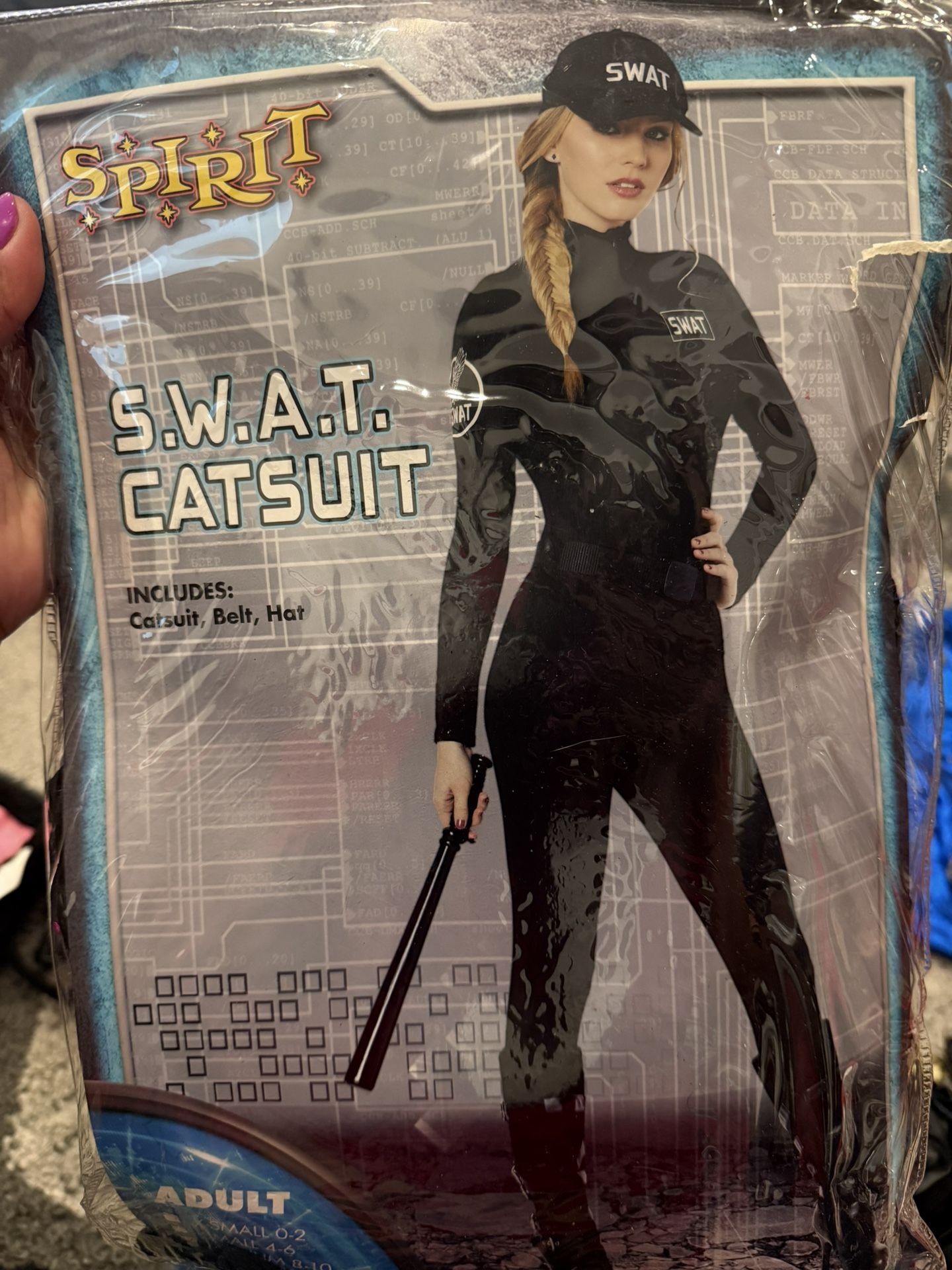 Woman SWAT catsuit Costume With Baton