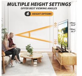 Table Top TV Stand Base for 24-80 inch LCD LED TVs, TV Legs with Height Adjustment and Cable