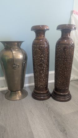 Wooden Tall Vase