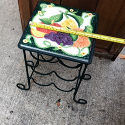 Tile Topped Wine Rack. Holds 6 Bottles