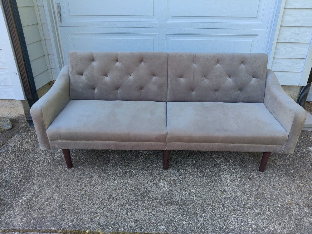Sleeper Sofa Couch Gray Bed Convertible