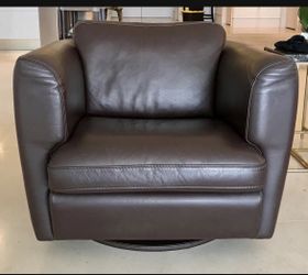 ROCHE BOBOIS SWIVEL LEATHER CHAIR