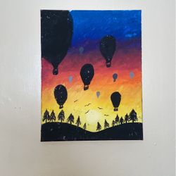 18 X 14 Handmade Sky Balloon Painting