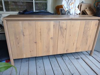 Solid Wood 4-Door Sideboard Buffet Cabinet