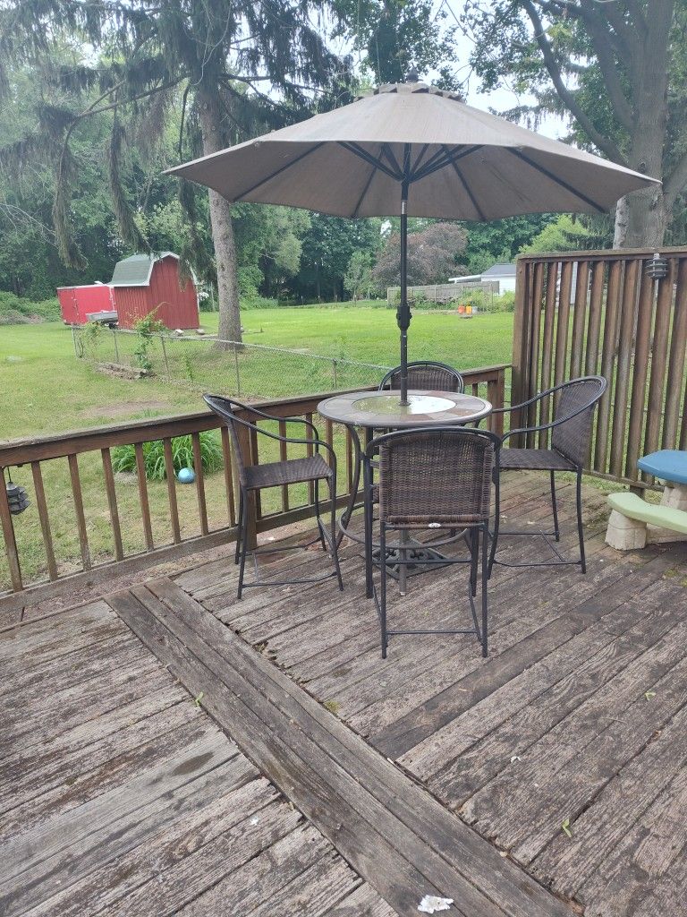 Patio - Pub Style Table And Chairs