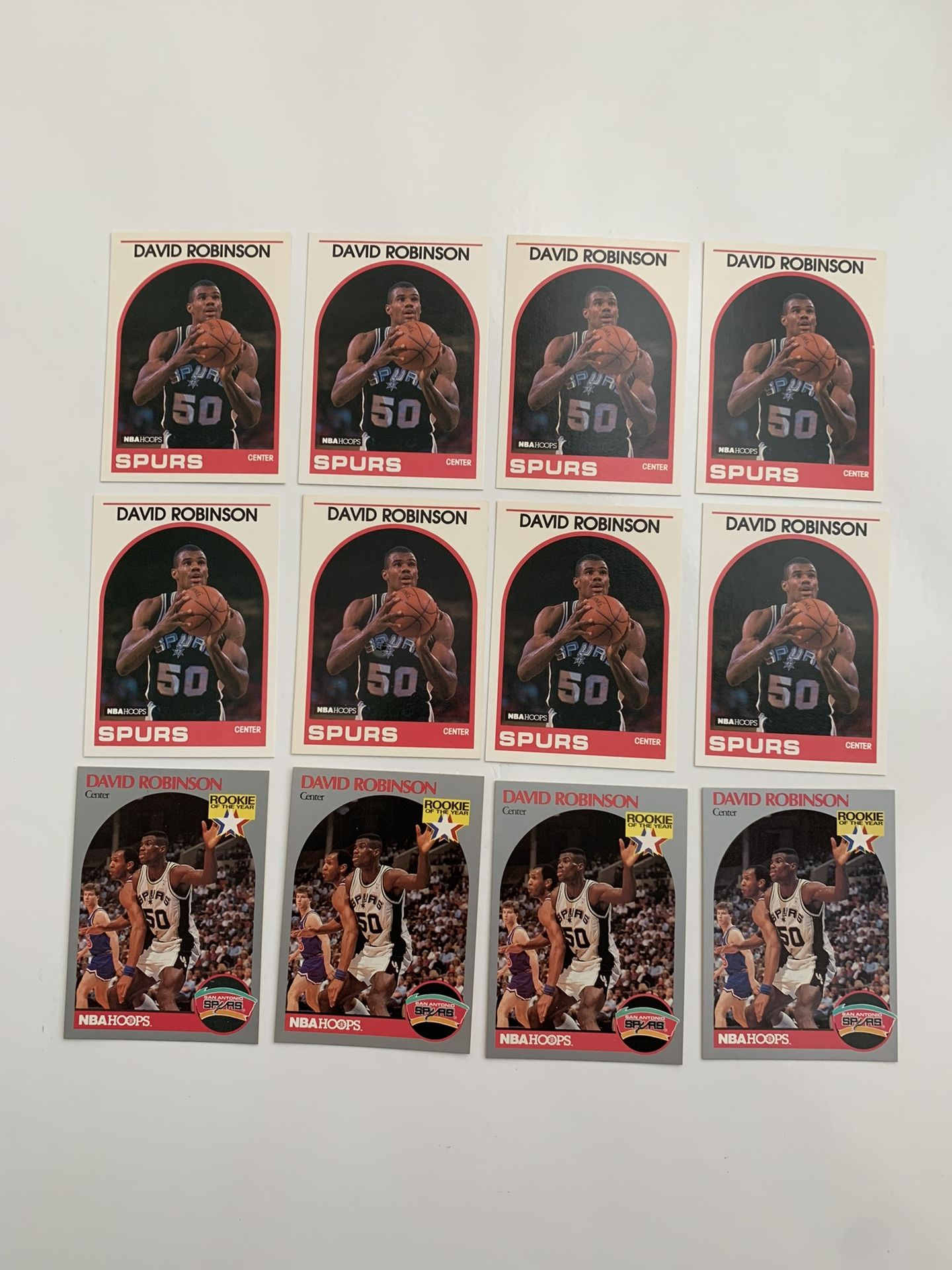 12 David Robinson Rookie & Rookie Of The Year Hoops Basketball Cards
