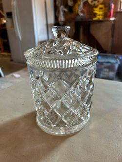 Pressed Glass Lidded Jar