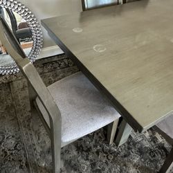 Dining table with six chairs