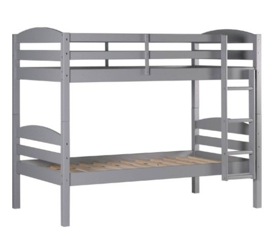 Twin over Twin Wood Bunk Bed in Black Gray Or Natural(New In A Box)