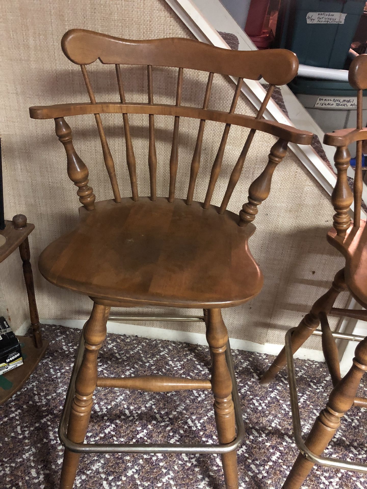 Wooden Barstools  - Set Of 3