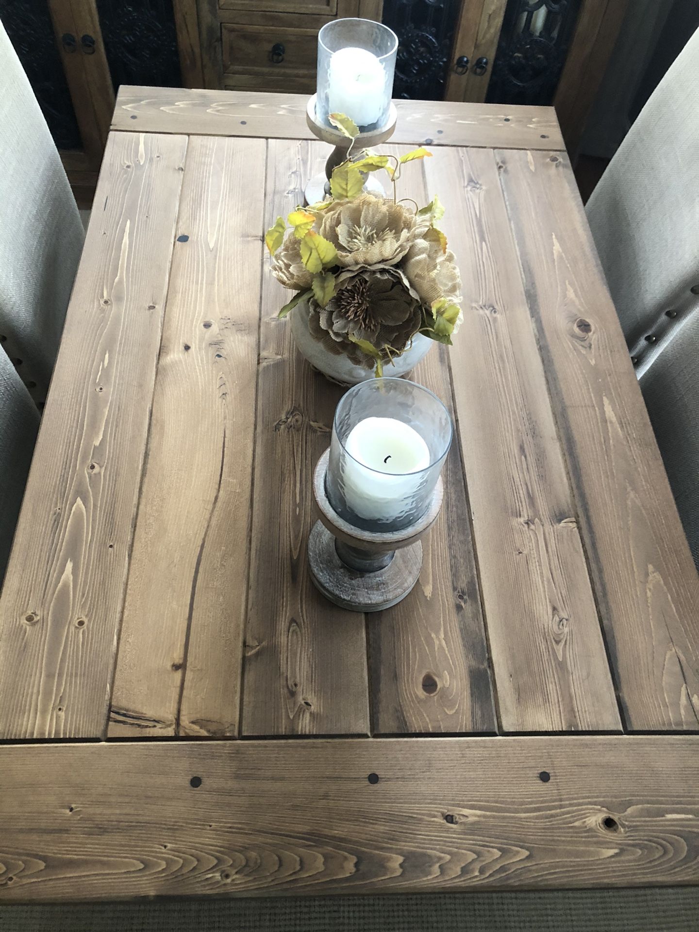 Brand new hand crafted Farmhouse table. Chairs not included