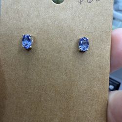 Tanzanite 925 sterling silver stud earrings