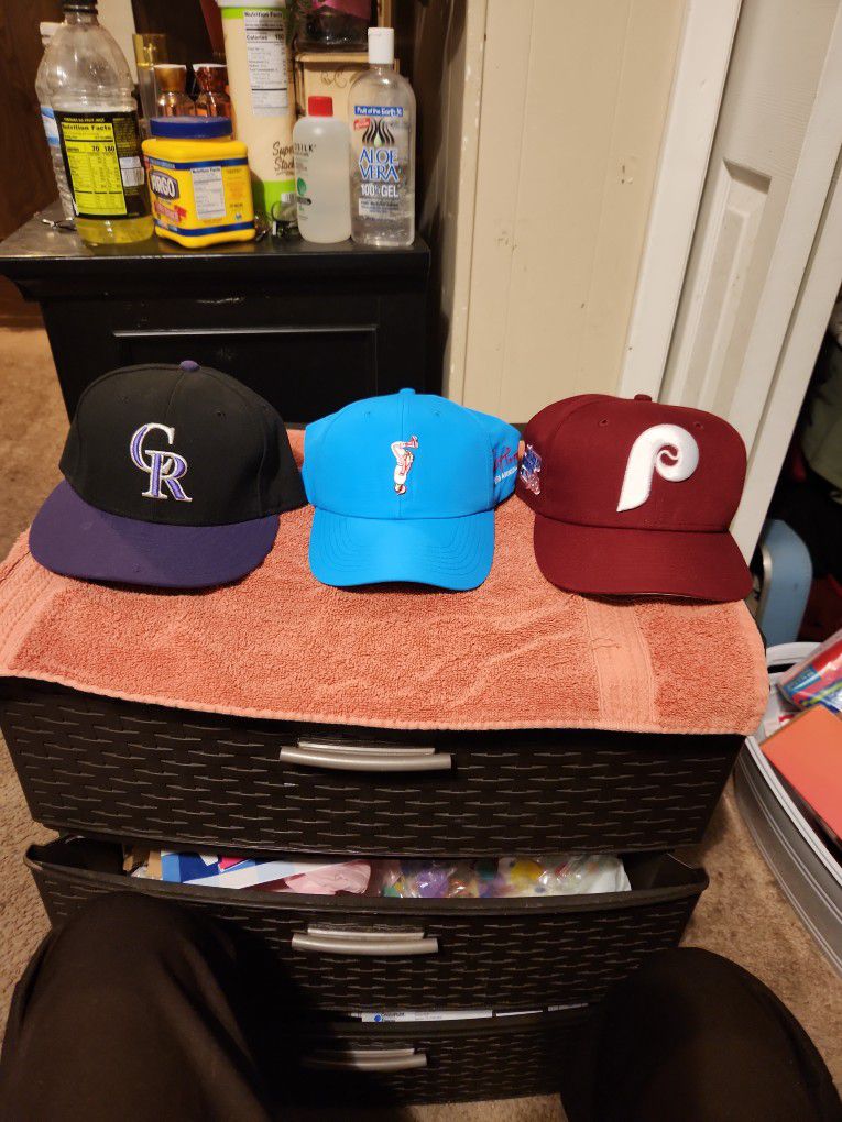 Baseball Caps Colorado Rookies  Blue Ozzie Smith And Phillies 6.00 Each