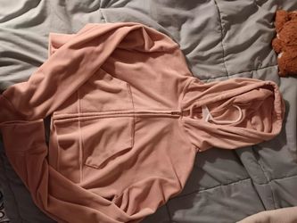 Cropped Baby Pink Zip Up