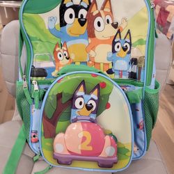 BRAND NEW WITH TAGS BLUEY BACKPACK AND LUNCH BOX SEE DESCRIPTION 