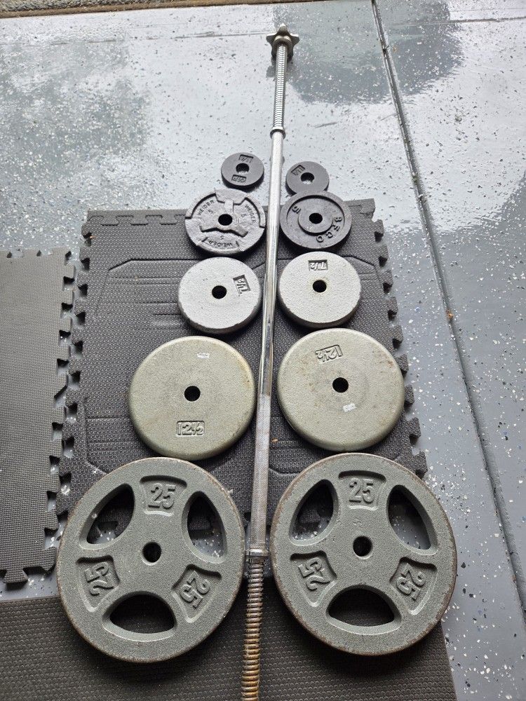 Weight Plates Barbell Weightlift Workout Excercise Bench Press Curl Shoulder Bar Metal Deadlift 1inch Hole Plates