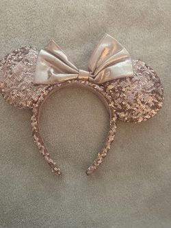 Minnie Mouse Rose Gold Sequin Ears Headband