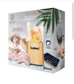 Lomi Wireless Bluetooth Speaker Lamp with Himalayan Salt + Satin Sleep Kit