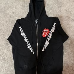 Chrome Hearts Rolling Stones Zip Up Hoodie • Black • Medium • New
