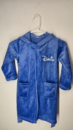 Kids Blue Stitch Plush Hooded Robe Size 120 David