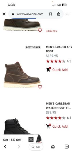 Wolverine size 11-1/2 extra wide