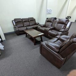 New Power Recliner Couch, Loveseat And Chair! Free Delivery 🚚! Financing Available!