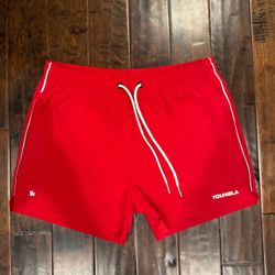 Mens YOUNGLA Shorts Red  4" - Size XL