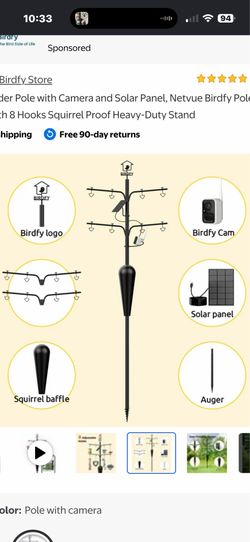 Brand new heavy duty, birdfeeder, and garden decor pole with camera and solar panel normally $420