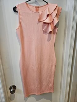Pink ruffle shoulder dress